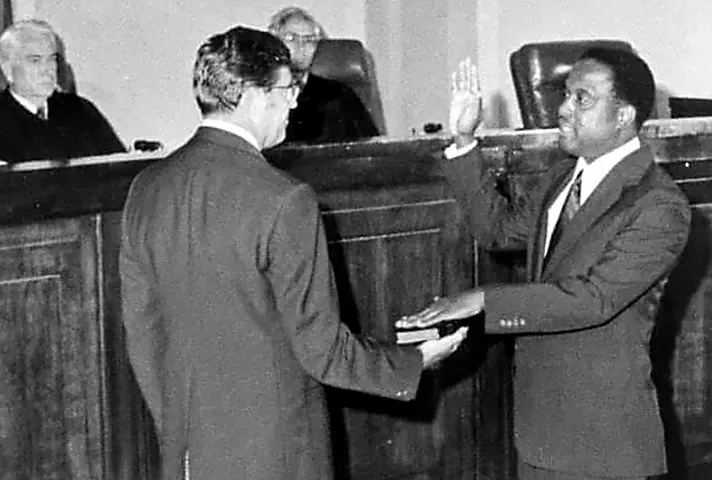 Judge Joseph W. Hatchett is sworn in.